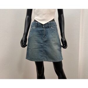 Gap Jeans Denim Skirt Women's Size 6 Blue‎ A-Line Y2K Vintage Style Pockets